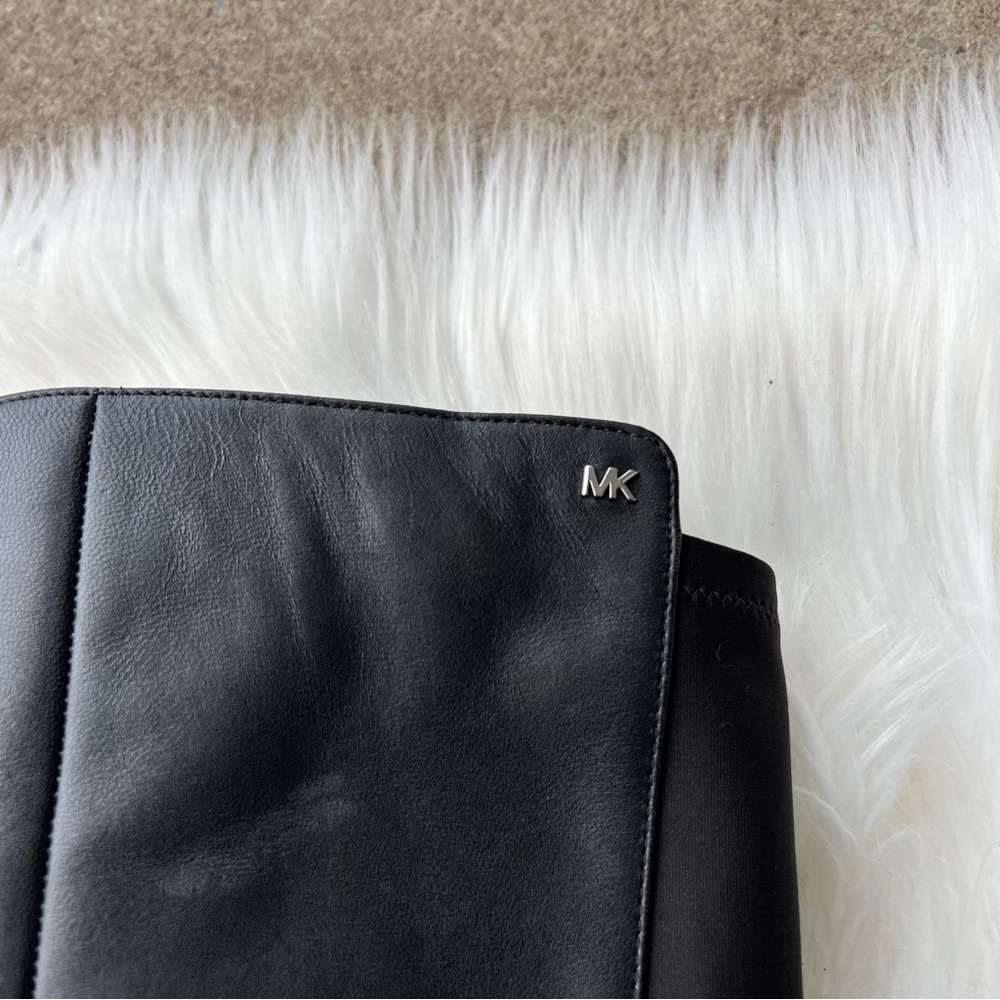 Michael Kors Black Leather Pointed Toe Stiletto Heel Knee High Boots - Picture 6 of 7